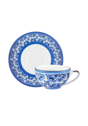 Dolce & Gabbana Casa Fiore Piccolo Espresso Cup And Saucer Set in Blue Mediterraneo - Blue. Size all.