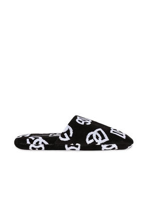 Dolce & Gabbana Casa All Over Dg Logo Slippers in Black - Black. Size L (also in M, S).