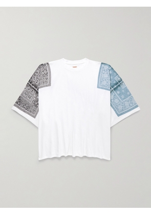 KAPITAL - Oversized Bandana-Print Cotton-Jersey T-Shirt - Men - White - 1