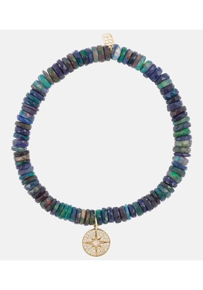 Sydney Evan Starburst 14kt gold and opal beads bracelet with diamonds