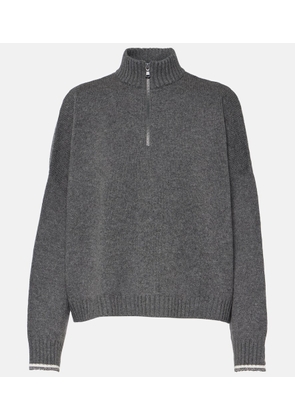 Brunello Cucinelli Wool and silk-blend half-zip sweater