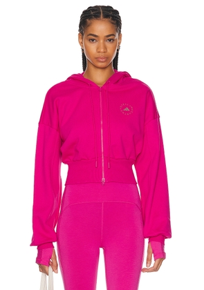 adidas by Stella McCartney Sportswear Cropped Hoodie in Real Magenta - Fuchsia. Size XS (also in ).