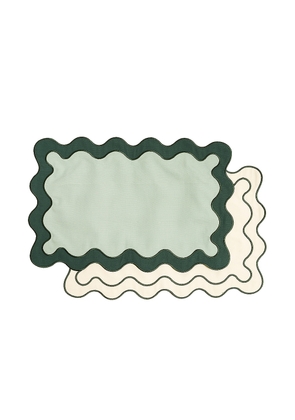 business & pleasure co. Placemat Set Of 4 in Riviera Green - Green. Size all.