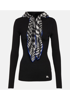 Burberry Scarf-detail ribbed-knit sweater