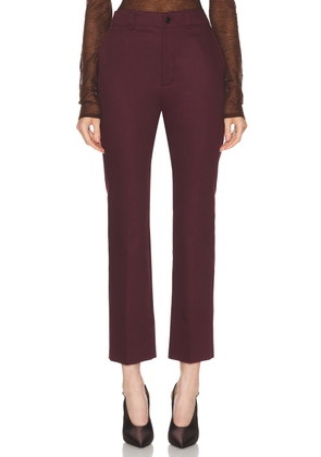 Saint Laurent Bootcut Pant in Aubergine - Red. Size 36 (also in 40, 42).