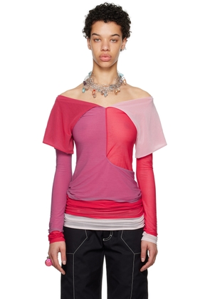 Kiko Kostadinov Red & Pink Mora Long Sleeve T-Shirt