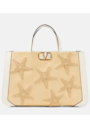 Valentino Garavani VLogo Starfish Large leather-trimmed tote bag