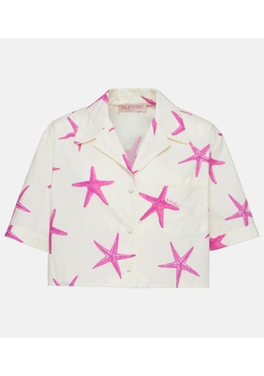 Valentino Starfish cropped cotton poplin shirt