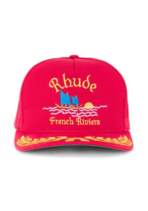 Rhude Riviera Sailing Hat in Red - Red. Size all.