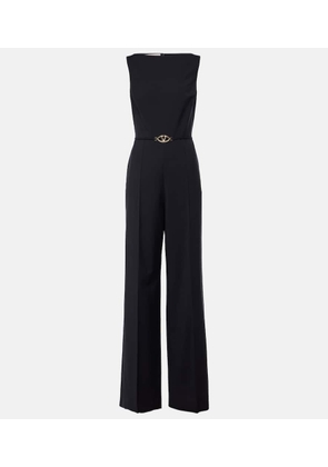 Valentino Belted wool and mohair jumpsuit