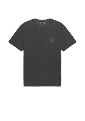 Carhartt WIP Short Sleeve Nelson T-shirt in Charcoal Garment Dyed - Grey. Size S (also in ).