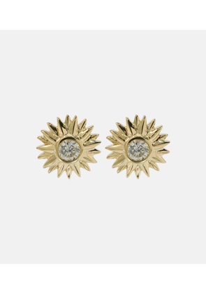 Sydney Evan Sunburst 14kt gold earrings with diamonds
