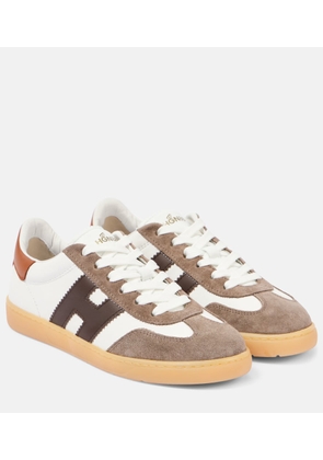 Hogan Suede-trimmed leather sneakers