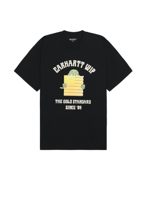 Carhartt WIP Short Sleeve Gold Standard T-shirt in Black - Black. Size L (also in M, S, XL).