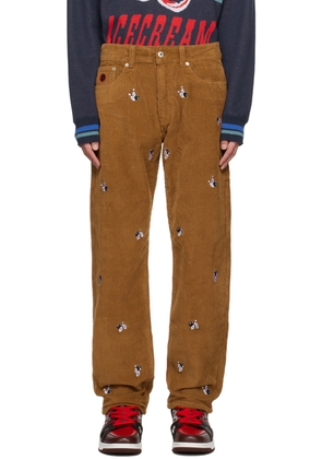 ICECREAM Brown Embroidered Trousers