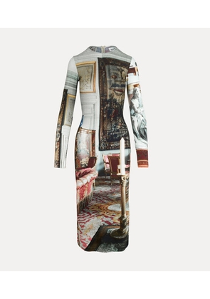 Vivienne Westwood Long Boulle Dress Printed Fluid Jersey Salon XS Women