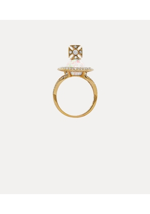 Vivienne Westwood Eabha Ring Gold-white-synthetic-opal-white-cz Gold-white-synthetic-opal-white-cz Unisex
