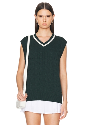 Museum of Peace and Quiet School House Knit Vest in Forest - Green. Size L (also in S, XS).