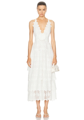 LoveShackFancy Nevis Dress in Off White - White. Size 0 (also in 2, 4, 8).