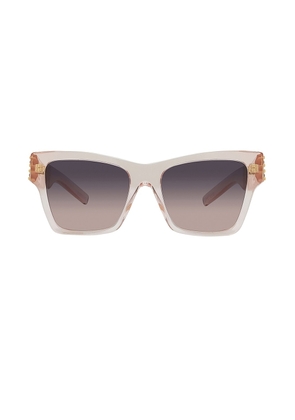 Givenchy Square Sunglasses in Shiny Pink & Gradient Smoke - Pink. Size all.