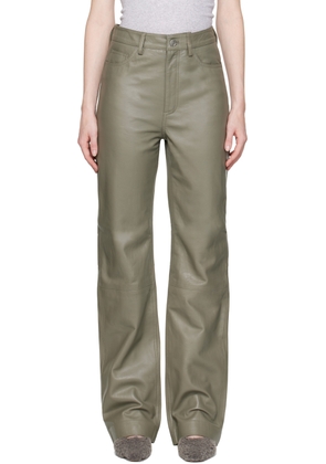 REMAIN Birger Christensen Taupe Lynn Leather Trousers