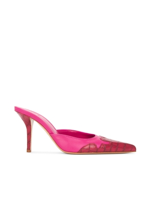 GIA BORGHINI X MIAOU June Mule in Pink & Red - Pink. Size 36 (also in 36.5, 38, 38.5, 39, 40, 41).