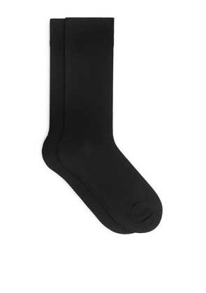 Mercerised Cotton Socks Plain - Black