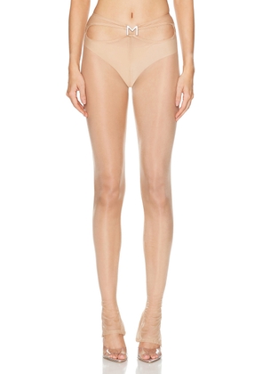 Mugler Cut Out Skinny Leg Pant in Beige - Tan. Size 34 (also in 36, 38).