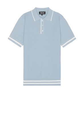 SER.O.YA Axel Polo in Blue & White - Baby Blue. Size M (also in S, XL/1X).
