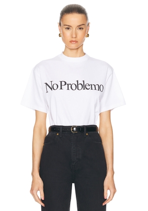 No Problemo Short Sleeve Tee in White - White. Size L (also in M, XL/1X, XS, XXL/2X).