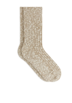 Chunky Knit Socks - Beige