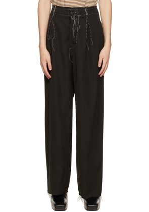 AIREI SSENSE Exclusive Black Limited Edition Pleated Shadow Stitch Trousers