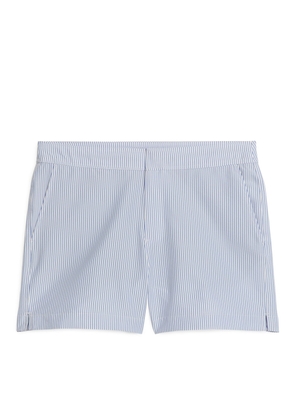 Seersucker Swim Shorts - White