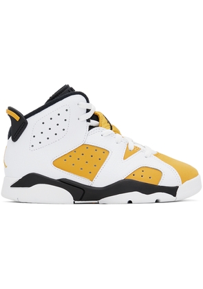 Nike Jordan Kids White & Yellow Jordan 6 Retro Little Kids Sneakers