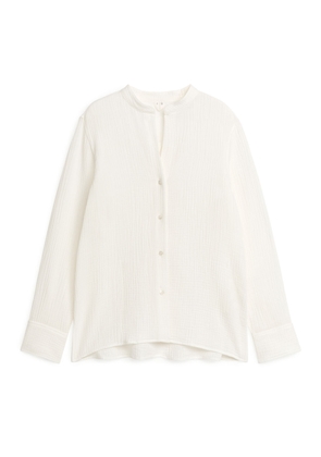 Crinkle Cotton Shirt - White