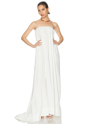 Helsa Crinkle Pleated Gown in White - White. Size M (also in L, S, XL, XS).