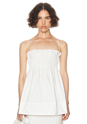 Helsa Crinkle Pleated Tunic in White - White. Size M (also in L, S, XL).