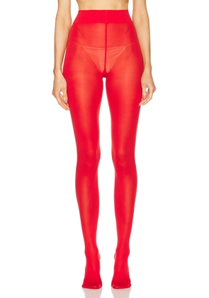 Wolford Velvet De Luxe 66 Tights in Barbados Cherry - Red. Size L (also in M, S, XL, XS).