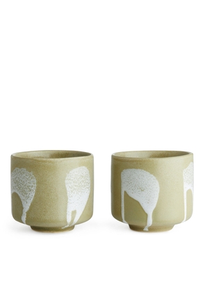 Stoneware Cups Set of 2 - Green
