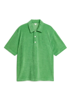 Cotton Towelling Polo Shirt - Green