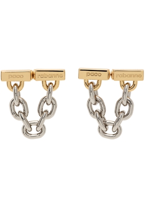 Rabanne Silver & Gold Chain Link Earrings