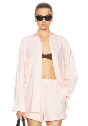 HAIGHT. Oversized Shirt in Soft Pink - Pink. Size M (also in L, S, XS).