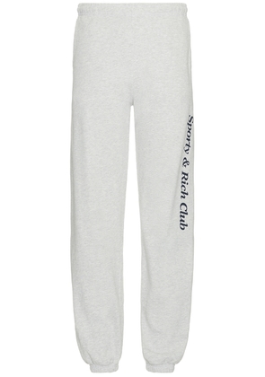 Sporty & Rich Starter Sweatpants in Heather Grey & Navy - Grey. Size L (also in M, S, XL/1X).