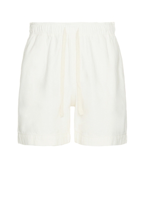 FRAME Textured Terry Short in Off White - Ivory. Size L (also in S, XL/1X).