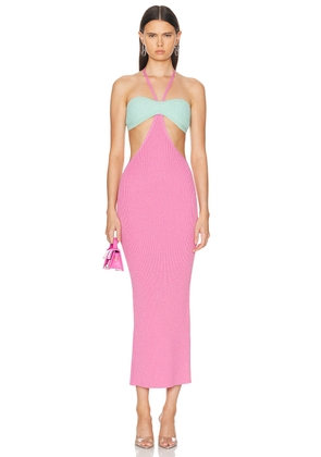 retrofete Eloisa Dress in in Metallic Candy Pink - Pink. Size L (also in M, S, XL, XS).