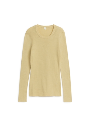 Ribbed Cotton Jumper - Yellow
