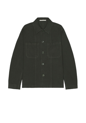Norse Projects Tyge Cotton Linen Overshirt in Spruce Green - Dark Green. Size L (also in M, XL/1X).