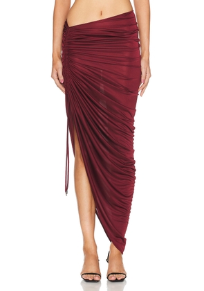 Atlein Asymmetric Ruched Skirt in Coa Wine - Burgundy. Size 34 (also in 38, 40).