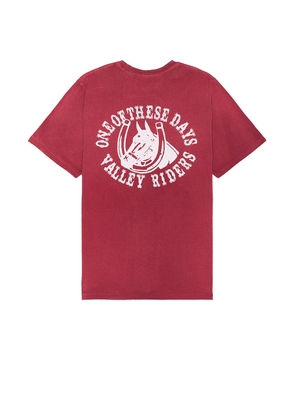 ONE OF THESE DAYS Valley Riders Tee in Burgundy - Burgundy. Size L (also in M, S).