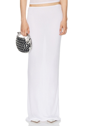 Helsa Sheer Knit Layered Maxi Skirt in White - White. Size M (also in L, XL).